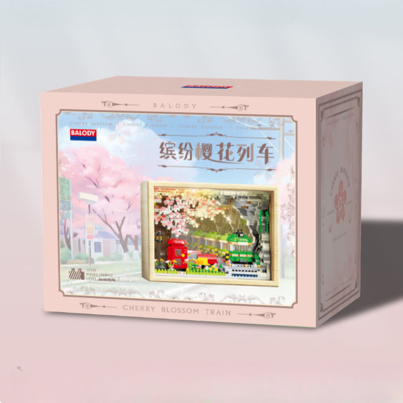Sakura Train Photo Frame Night Light 1088PCS | Build & Relax 🌸💡| SakiBricks