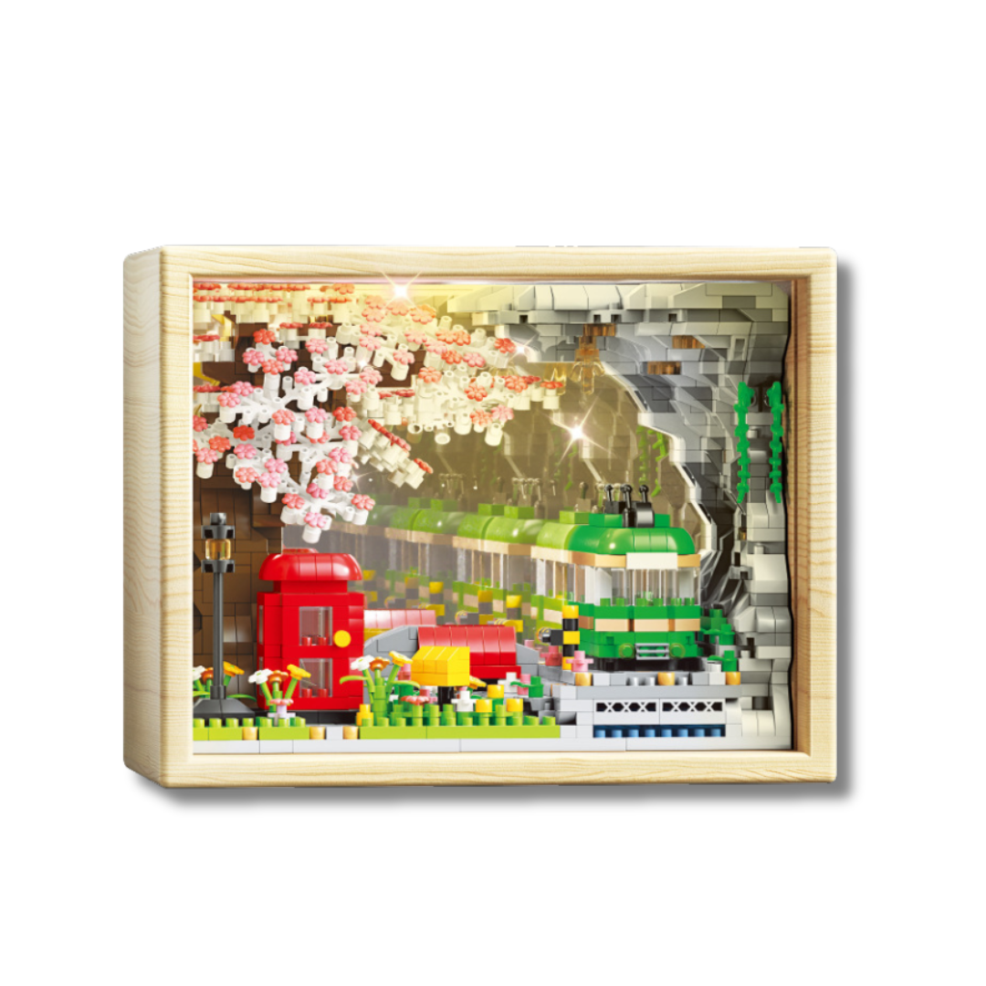 Sakura Train Photo Frame Night Light 1088PCS | Build & Relax 🌸💡| SakiBricks