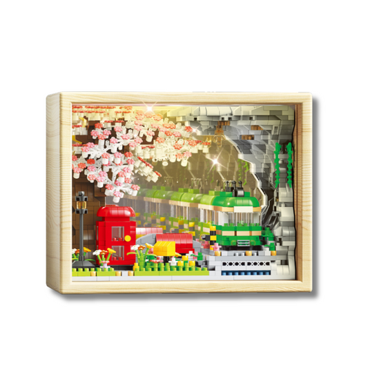 Sakura Train Photo Frame Night Light 1088PCS | Build & Relax 🌸💡| SakiBricks